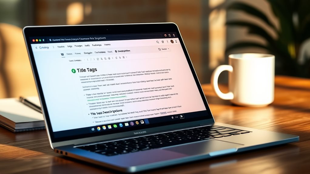title tags and meta descriptions